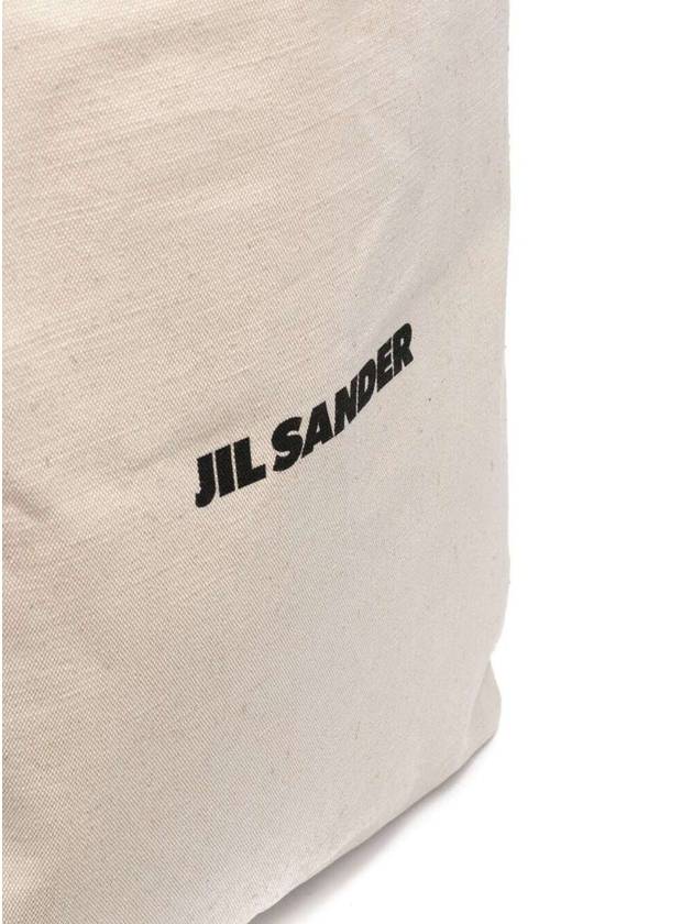 Logo Shopping Cotton Tote Bag Natural - JIL SANDER - BALAAN 5