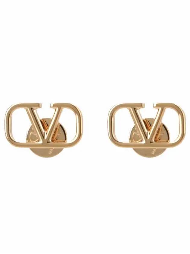 V Logo Earrings Gold - VALENTINO - BALAAN 2