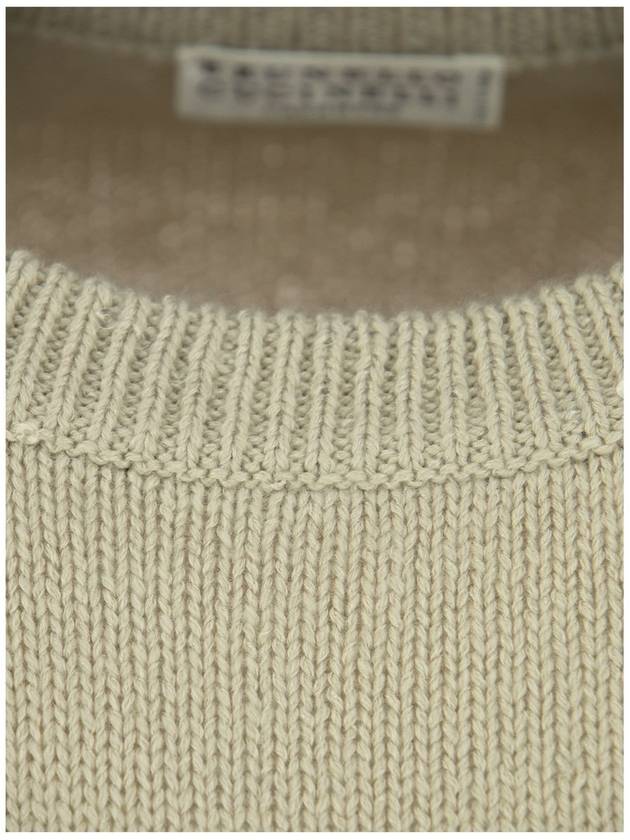 crew neck cashmere knit top beige - BRUNELLO CUCINELLI - BALAAN 5