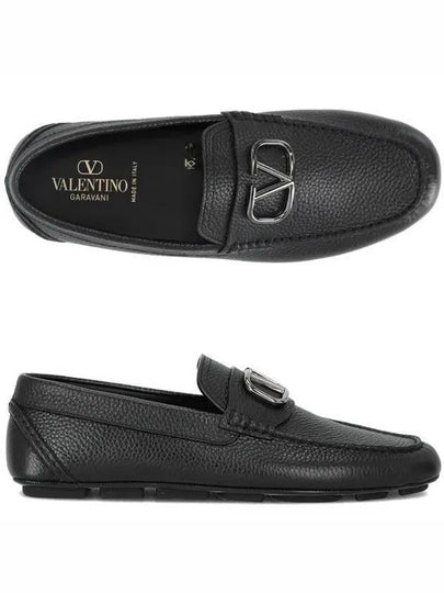 V Logo Signature Loafers Black - VALENTINO - BALAAN 2