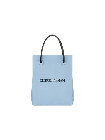 Women s Logo Print Leather Small Light Blue 271539 - GIORGIO ARMANI - BALAAN 1