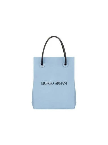 Women s Logo Print Leather Small Light Blue 271539 - GIORGIO ARMANI - BALAAN 1