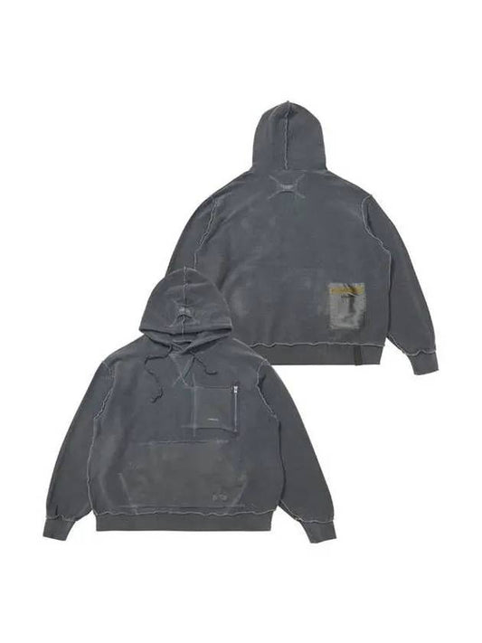 INSIDEOUT OVERSIZED PIGMENT HOODIE V2 CHARCOAL 270841 - STIGMA - BALAAN 1