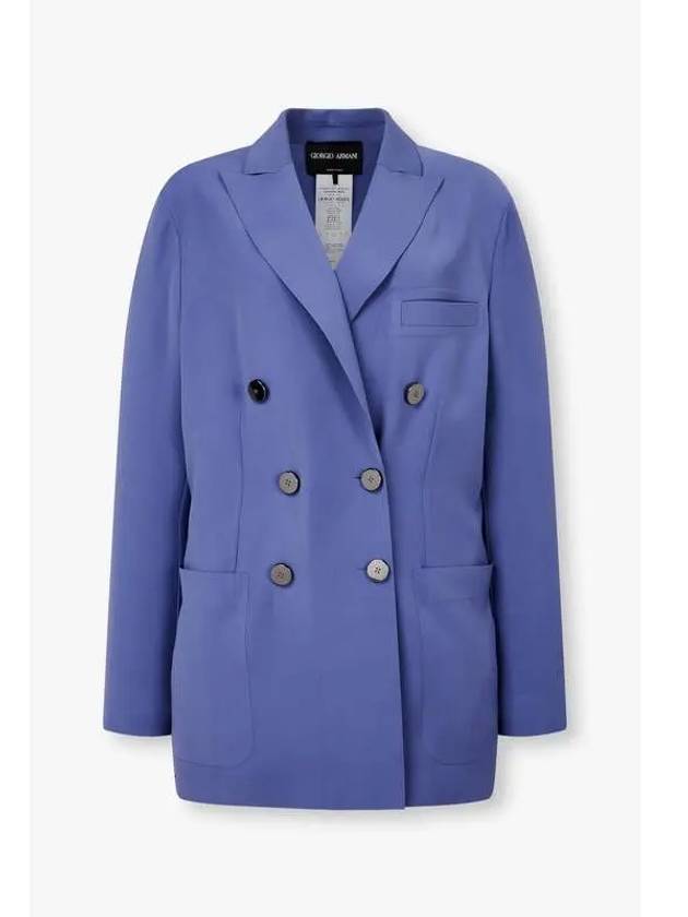 Women s Soft Peaked Double Jacket Dark Blue - GIORGIO ARMANI - BALAAN 1