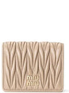 Matelasse Leather Half Wallet Beige - MIU MIU - BALAAN 2