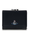 Small Frame Leather Half Wallet Black - VIVIENNE WESTWOOD - BALAAN 2