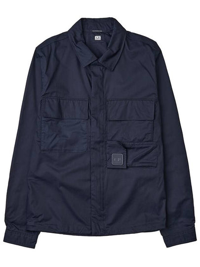 Metropolis Gabardine Zipper Long Sleeve Shirt Navy - CP COMPANY - BALAAN 2