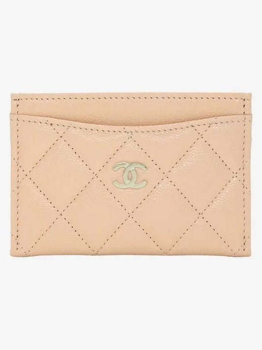 Classic card holder shiny caviar gold plated light beige AP0213 - CHANEL - BALAAN 1