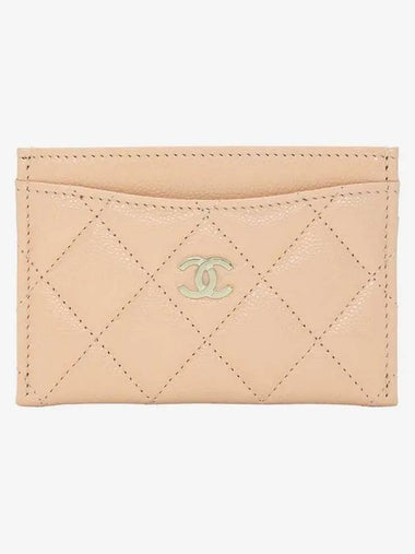 Classic card holder shiny caviar gold plated light beige AP0213 - CHANEL - BALAAN 1