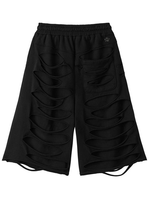 Runway Double Layer Cut Out Shorts Black - ULKIN - BALAAN 3