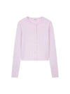 Wearing ribbed crew neck cropped cardigan pink 271080 - REFORMATION - BALAAN 1