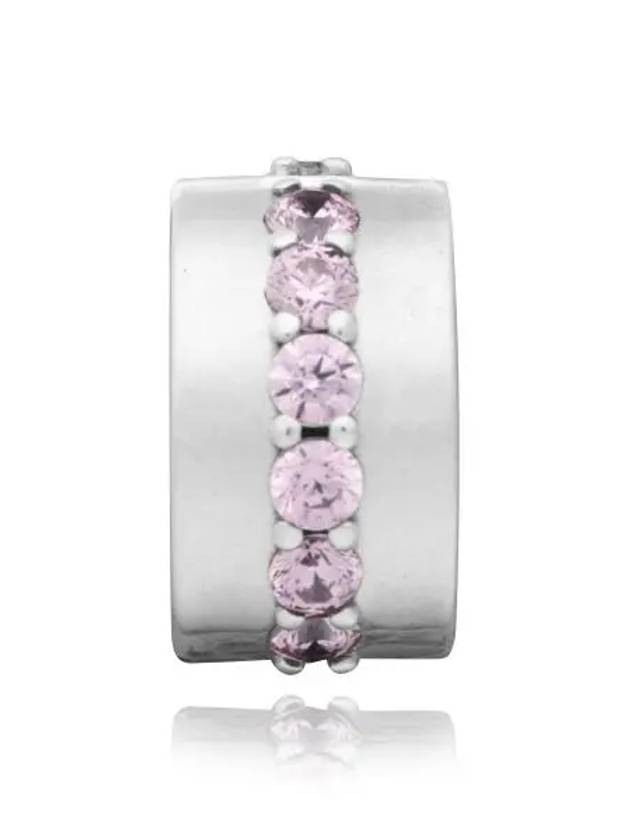 Pink Sparkling Row Clip Bracelet Charm Silver - PANDORA - BALAAN 6