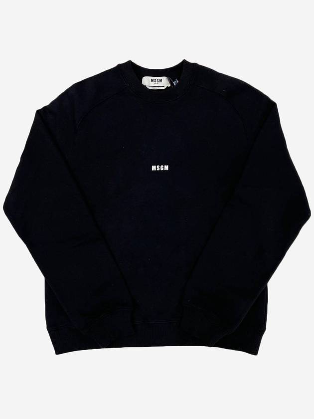 Micro Logo Print Cotton Sweatshirt Black - MSGM - BALAAN 2