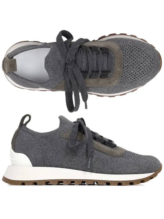 Monile Knit Low Top Sneakers Grey - BRUNELLO CUCINELLI - BALAAN 2