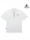 Men's Scarf Logo Jagard Short Sleeve T-Shirt White - BLACK&WHITE - BALAAN 2