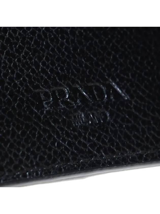 Vitello Triangle Logo Money Clip Half Wallet Black - PRADA - BALAAN 9