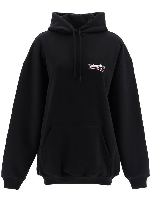 wave logo over hooded top black - BALENCIAGA - BALAAN.