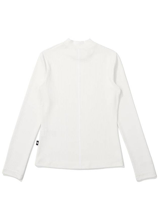 Mockneck rib t shirt OFF WHITE WOMAN - MALBON GOLF - BALAAN 2