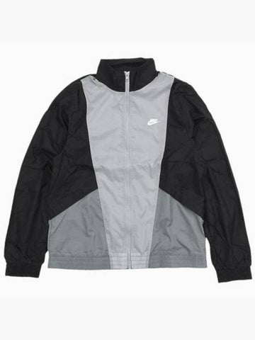 Club Woven Track Jacket Black Smoke Grey - NIKE - BALAAN 1