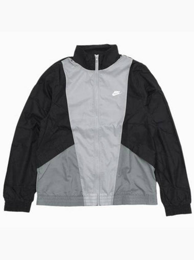 Club Woven Track Jacket Black Smoke Grey - NIKE - BALAAN 1