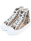 Walk'n'Dior Canvas Embroidered High Top Sneakers Beige Jute - DIOR - BALAAN 2