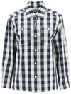 Isla Tartan Check Shirt Navy - A.P.C. - BALAAN 3