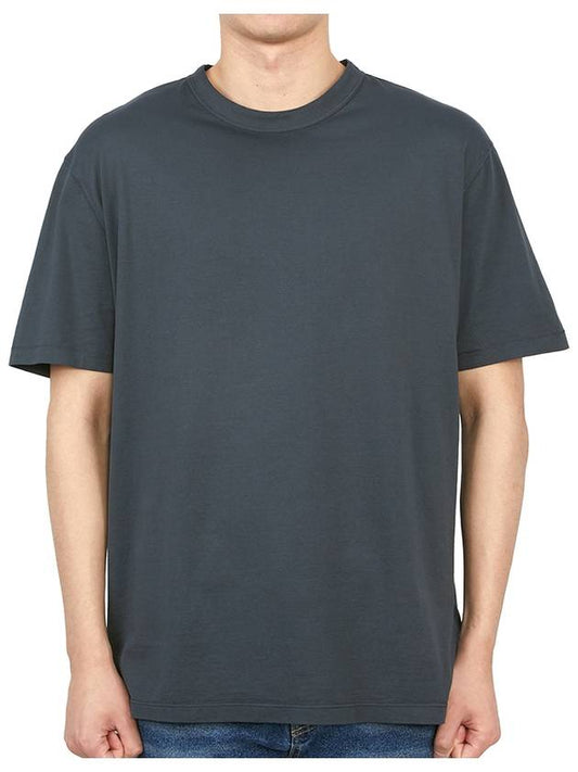 Men's Back Logo Label Cotton Short Sleeve T-Shirt Dark Gray - TEN C - BALAAN.