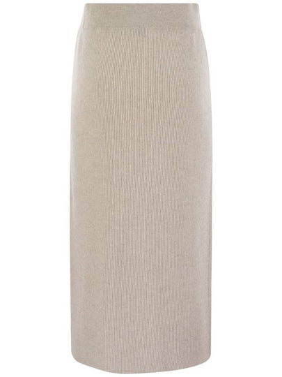 Cashmere and silk ribbed skirt - BRUNELLO CUCINELLI - BALAAN 2