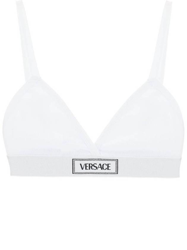 '90S Logo Ribbed Bralette - VERSACE - BALAAN 1