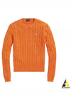 Embroidered Logo Pony Cable Knit Top Orange - POLO RALPH LAUREN - BALAAN 2