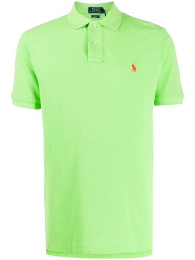 Men's Pony Logo Slim Fit Short Sleeve PK Shirt Green - POLO RALPH LAUREN - BALAAN 1