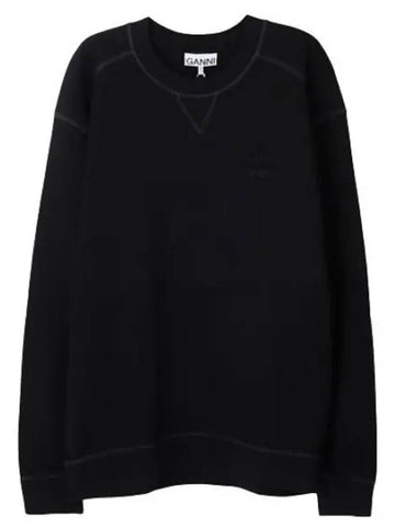 Black Isoli Drop Shoulder Sweatshirt Women s - GANNI - BALAAN 1