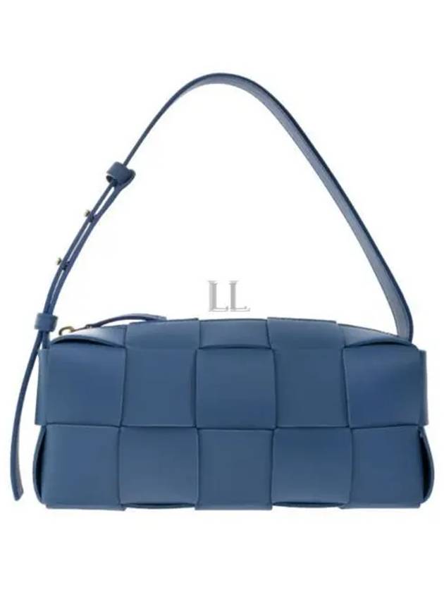 Brick Cassette Intrecciato Small Shoulder Bag Blue - BOTTEGA VENETA - BALAAN 2