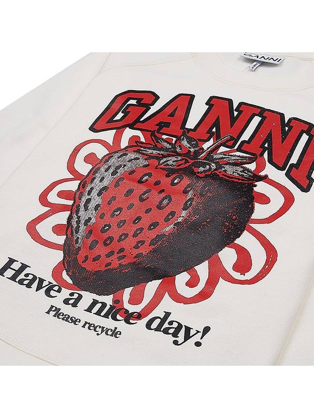 Isoli Raglan Strawberry Sweatshirt Vanilla Ice - GANNI - BALAAN 5