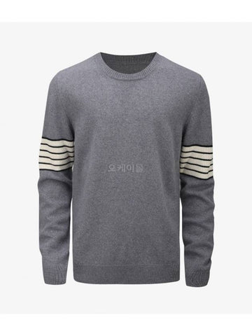 Men's Stitch Striped Wool Knit Top Grey - MAISON MARGIELA - BALAAN 1