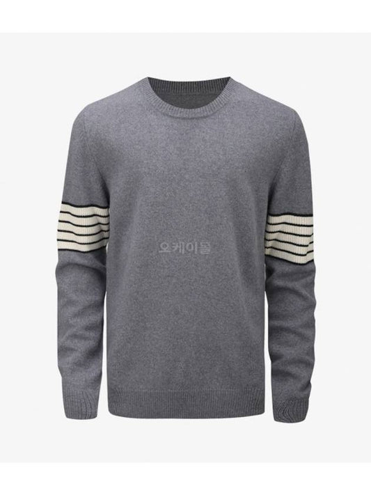 Men's Stitch Striped Wool Knit Top Grey - MAISON MARGIELA - BALAAN 1