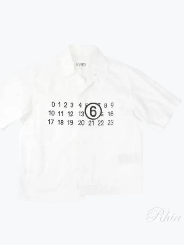 Number Logo Short Sleeve Shirt White - MAISON MARGIELA - BALAAN 2