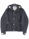 Marina Raw Plated Linen Hooded Jacket Royal Blue - STONE ISLAND - BALAAN 4