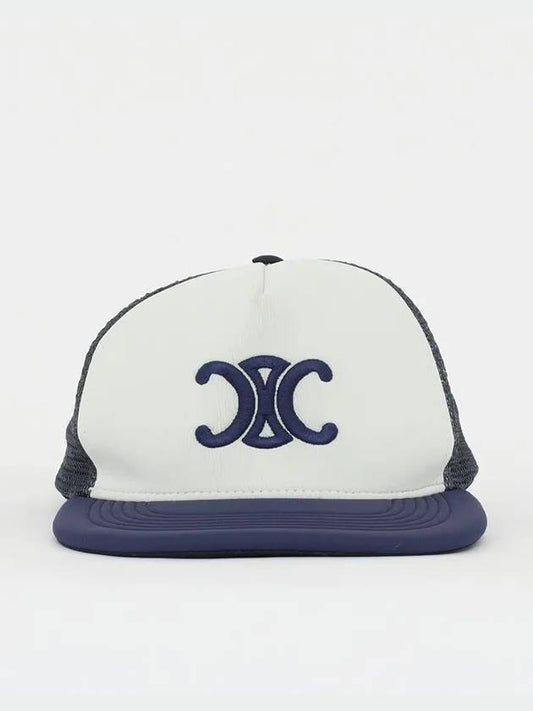 Triomphe Scuba Mesh Ball Cap White Navy - CELINE - BALAAN 2