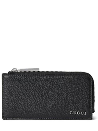 Men's Logo Leather Card Wallet Black - GUCCI - BALAAN 2