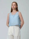 Soft see-through string sleeveless blouse blue - PINBLACK - BALAAN 3