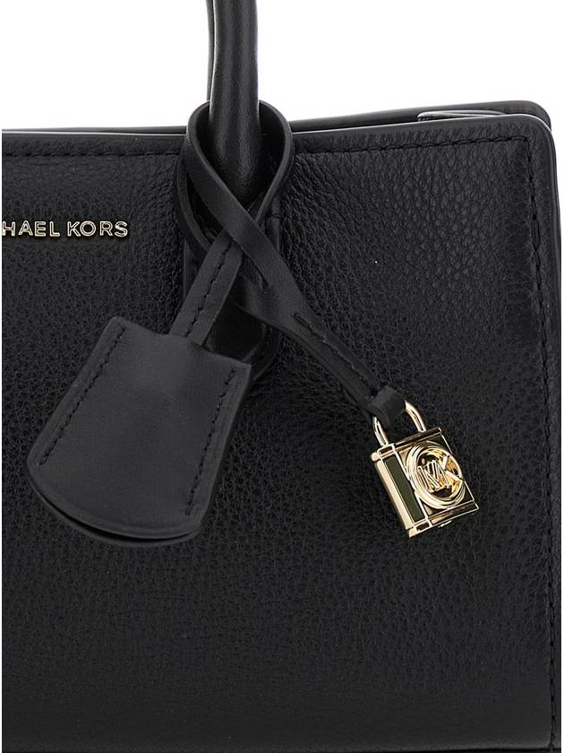 'Scarlett' Black Handbag With Logo Lettering On The Front And Padlock Detail In Grained Leather Woman - MICHAEL KORS - BALAAN 3