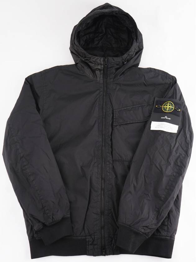 Wappen Patch Nylon Crinklips Hooded Jacket Black - STONE ISLAND - BALAAN 2