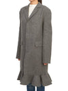 Ruffle Hem Straight Fit Wool Single Coat Grey - JW ANDERSON - BALAAN 5