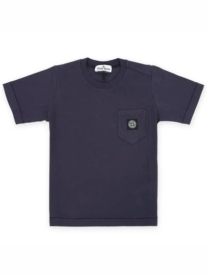 Stone Kids Logo Patch Pocket Short Sleeve Blue Navy 781620347 V0026 - STONE ISLAND - BALAAN 2