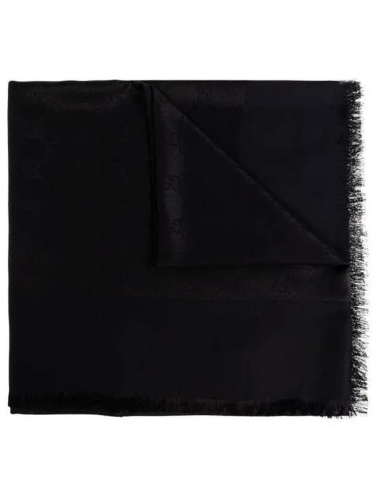 Silk Cotton Jacquard Muffler Black - GUCCI - BALAAN 2