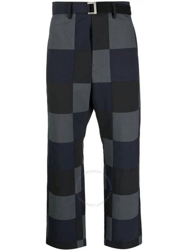 Sacai Men's Checkerboard-Print Cotton Chino Trousers, Brand Size 2 (Medium) - SACAI - BALAAN 1