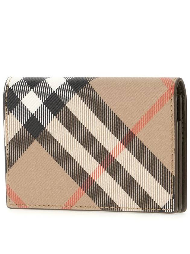 Check Folding Card Wallet Beige - BURBERRY - BALAAN 3