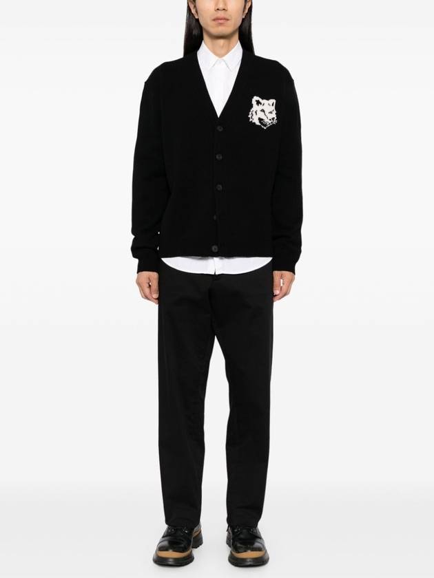 Fox Head Intarsia Comfort Cardigan Black - MAISON KITSUNE - BALAAN 6