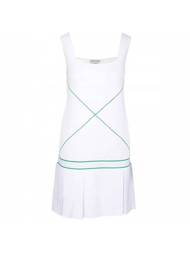 Paraket Stitch Sleeveless Tennis Midi Dress White - BOTTEGA VENETA - BALAAN 1